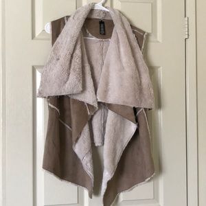 Faux suede/shearling vest
